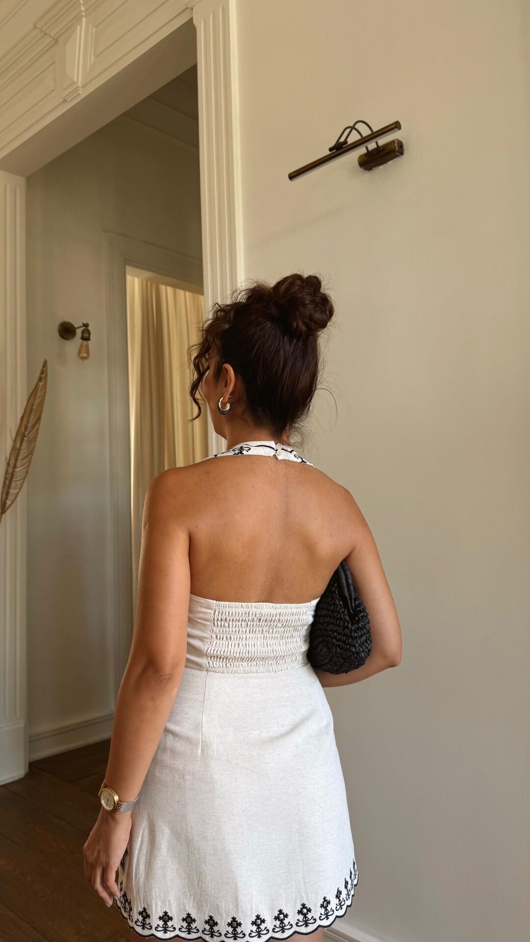 Siyah Nakış Desen Yelek