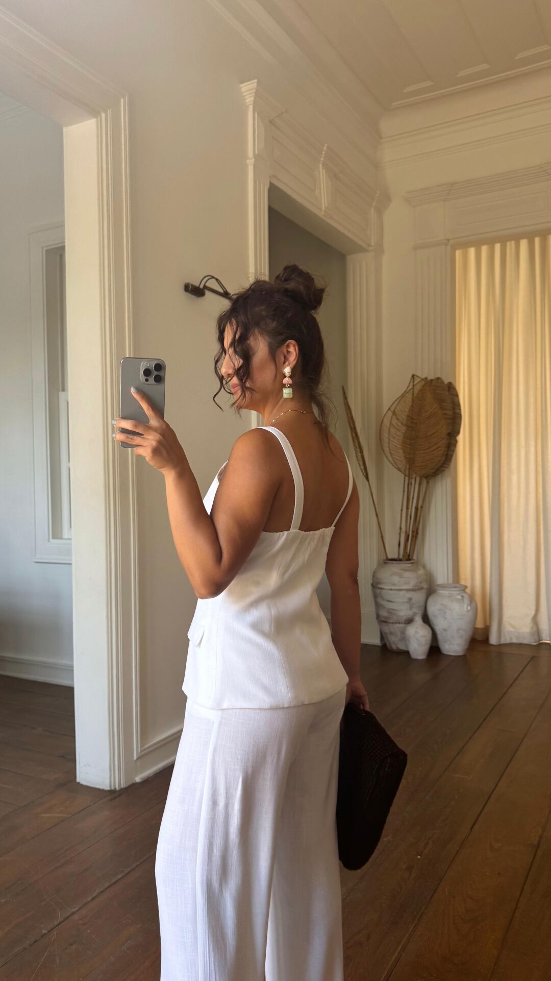 Süs Cep Düğmeli Bluz Ekru