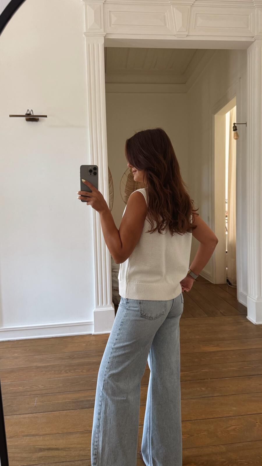 Metal Düğme Yelek Ekru