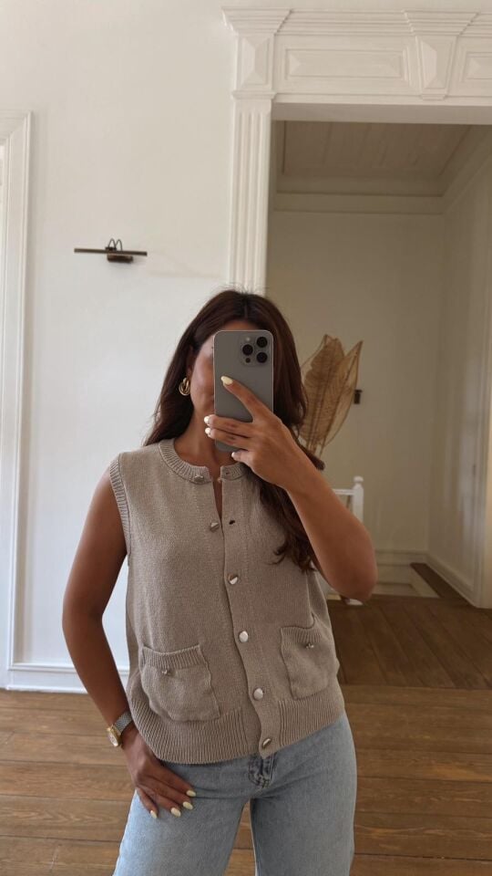 Metal Düğme Yelek Taş