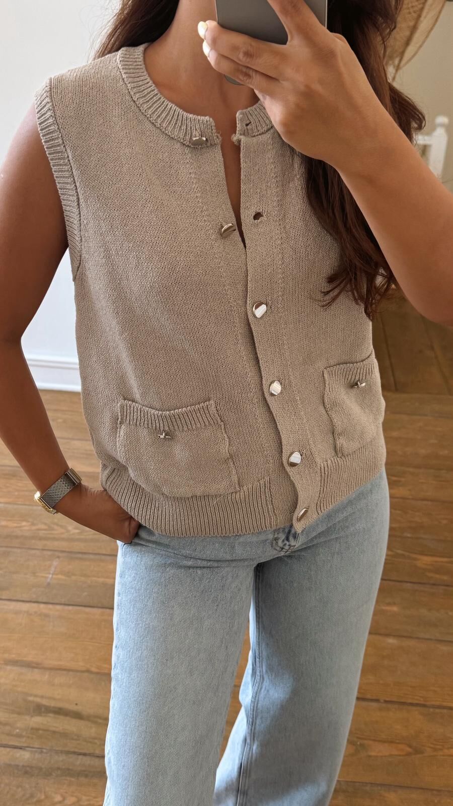 Metal Düğme Yelek Taş