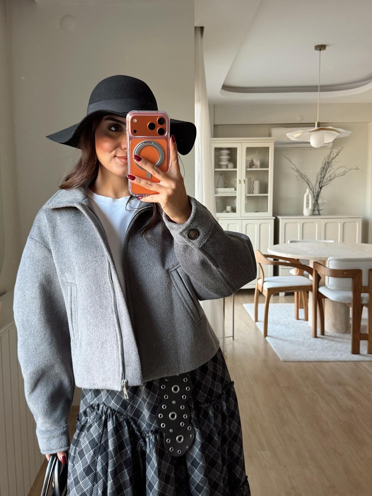 Fermuarlı Kaşe Ceket Antrasit