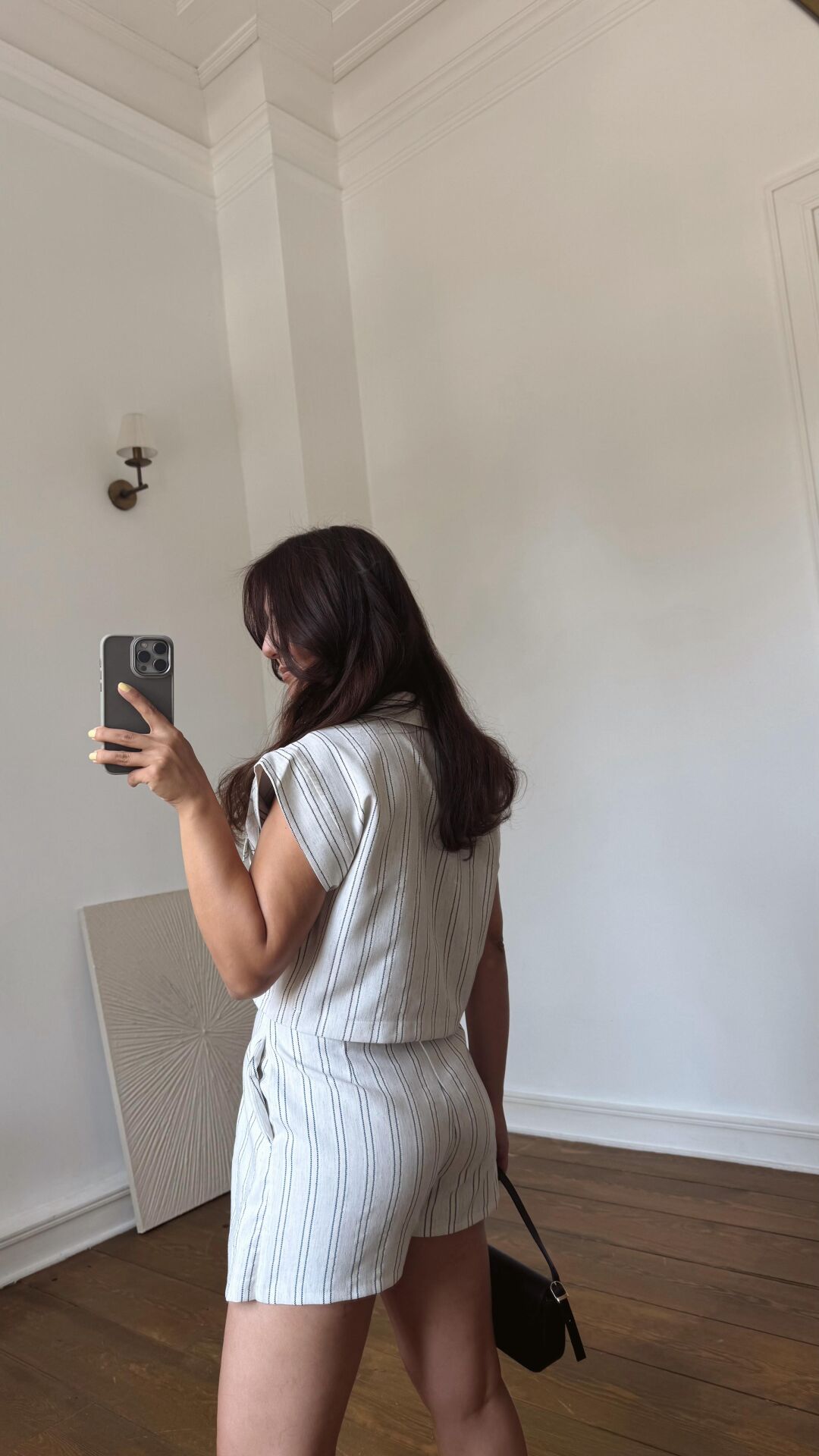 Gold Düğme Crop Gömlek