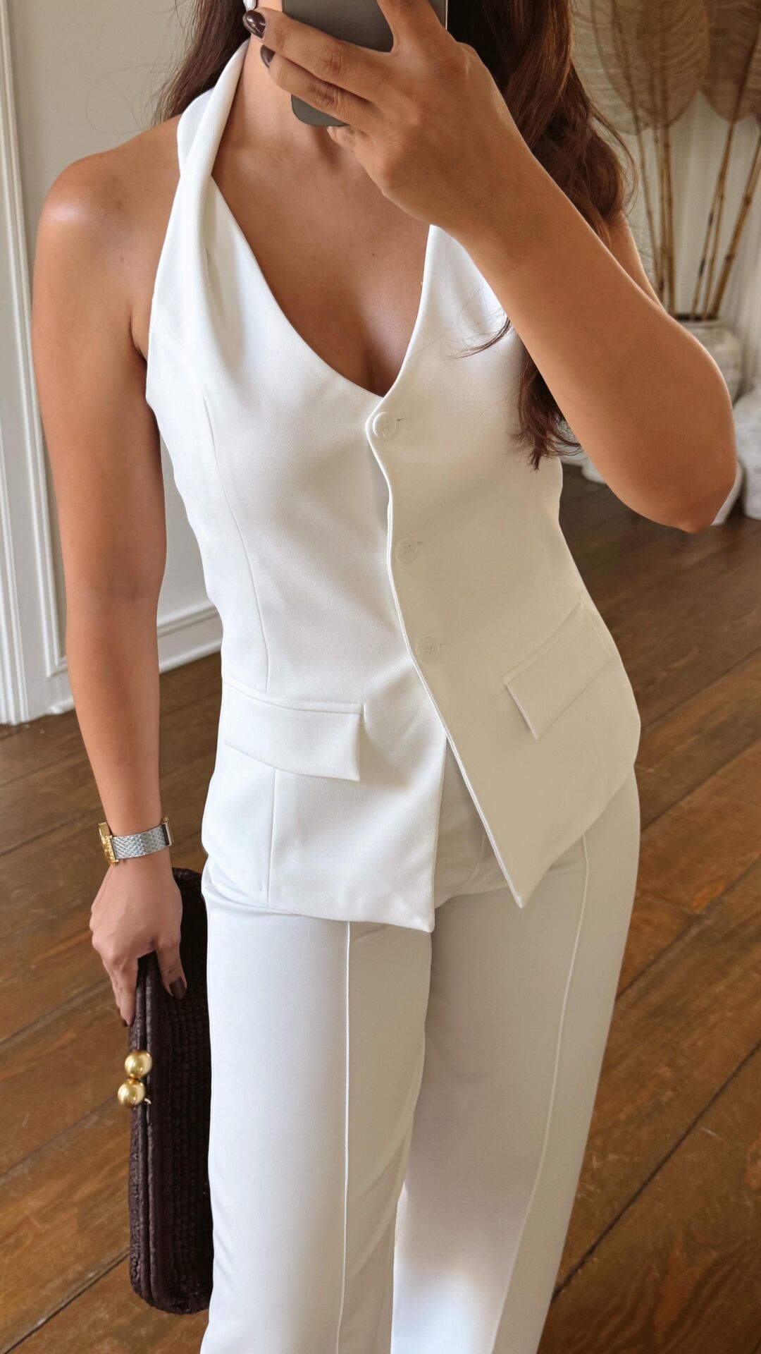 Boyundan Bağlamalı Takım Beyaz