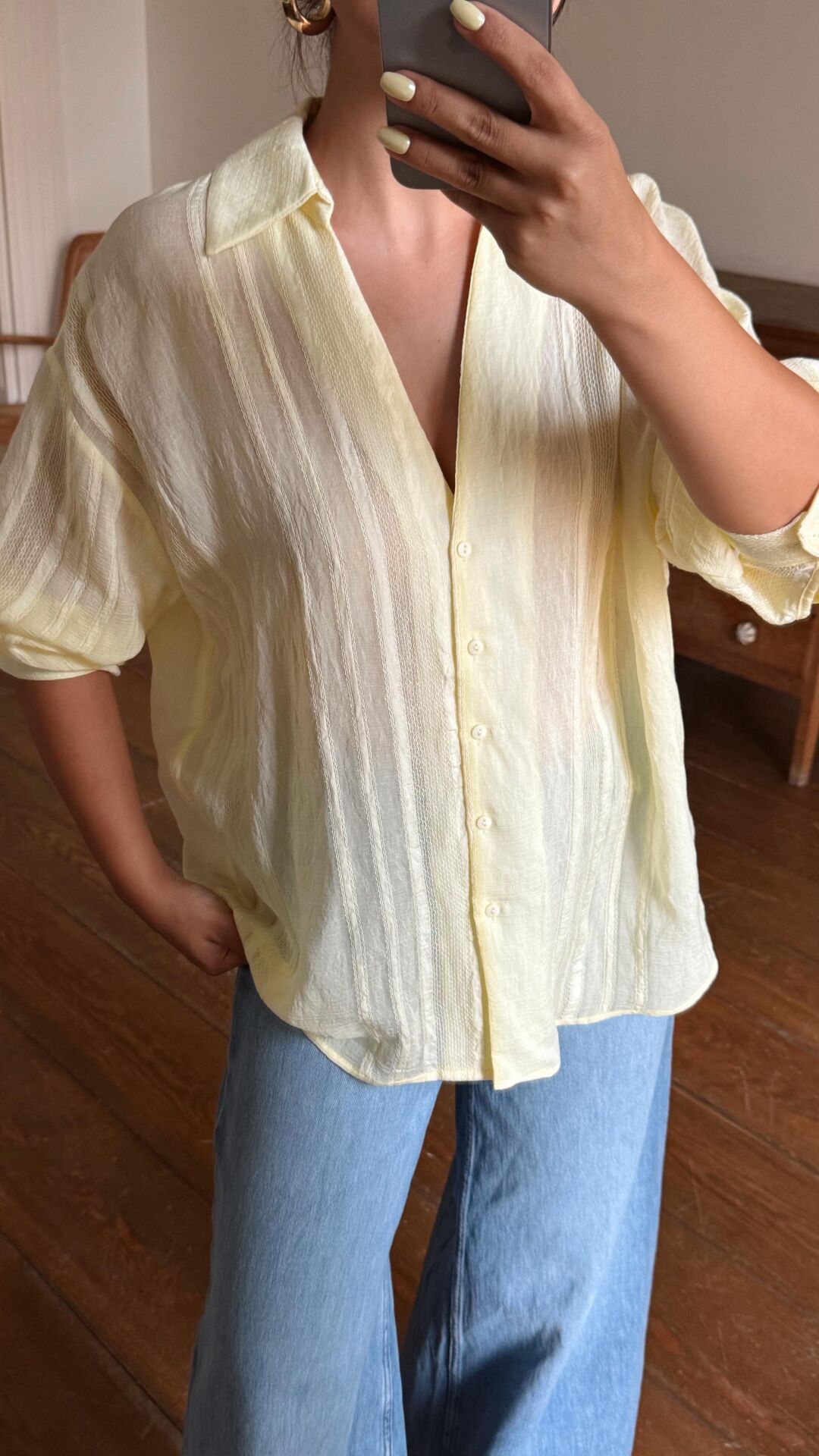 Transparan Gömlek Sarı