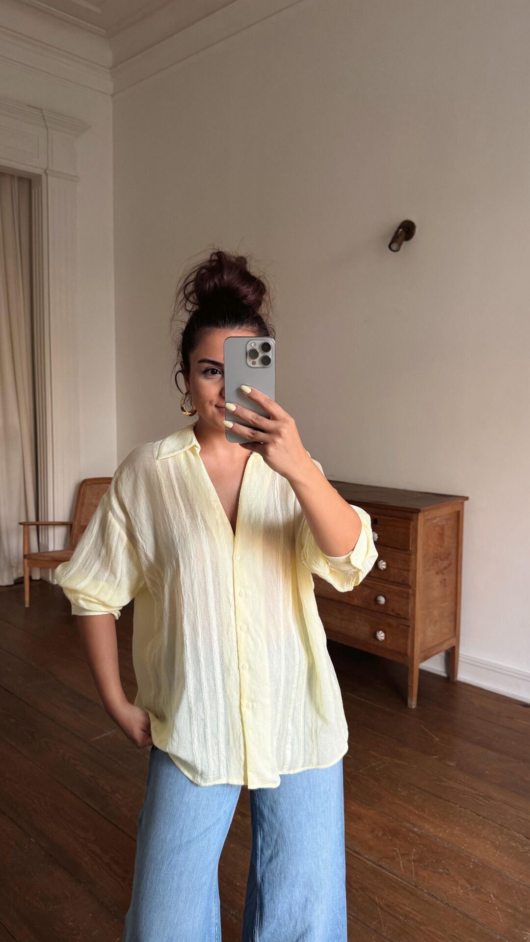 Transparan Gömlek Sarı