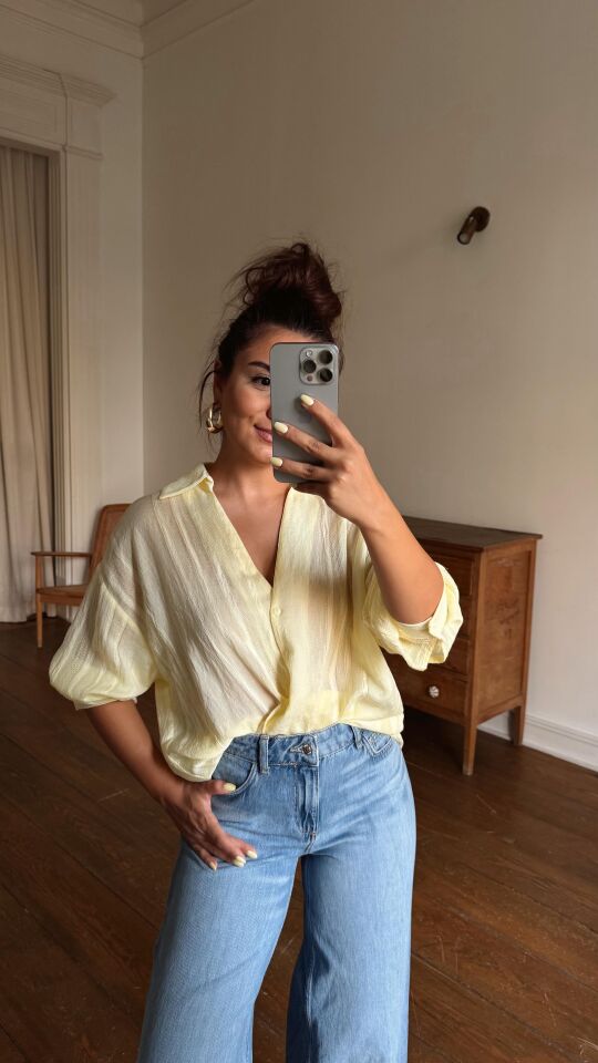 Transparan Gömlek Sarı