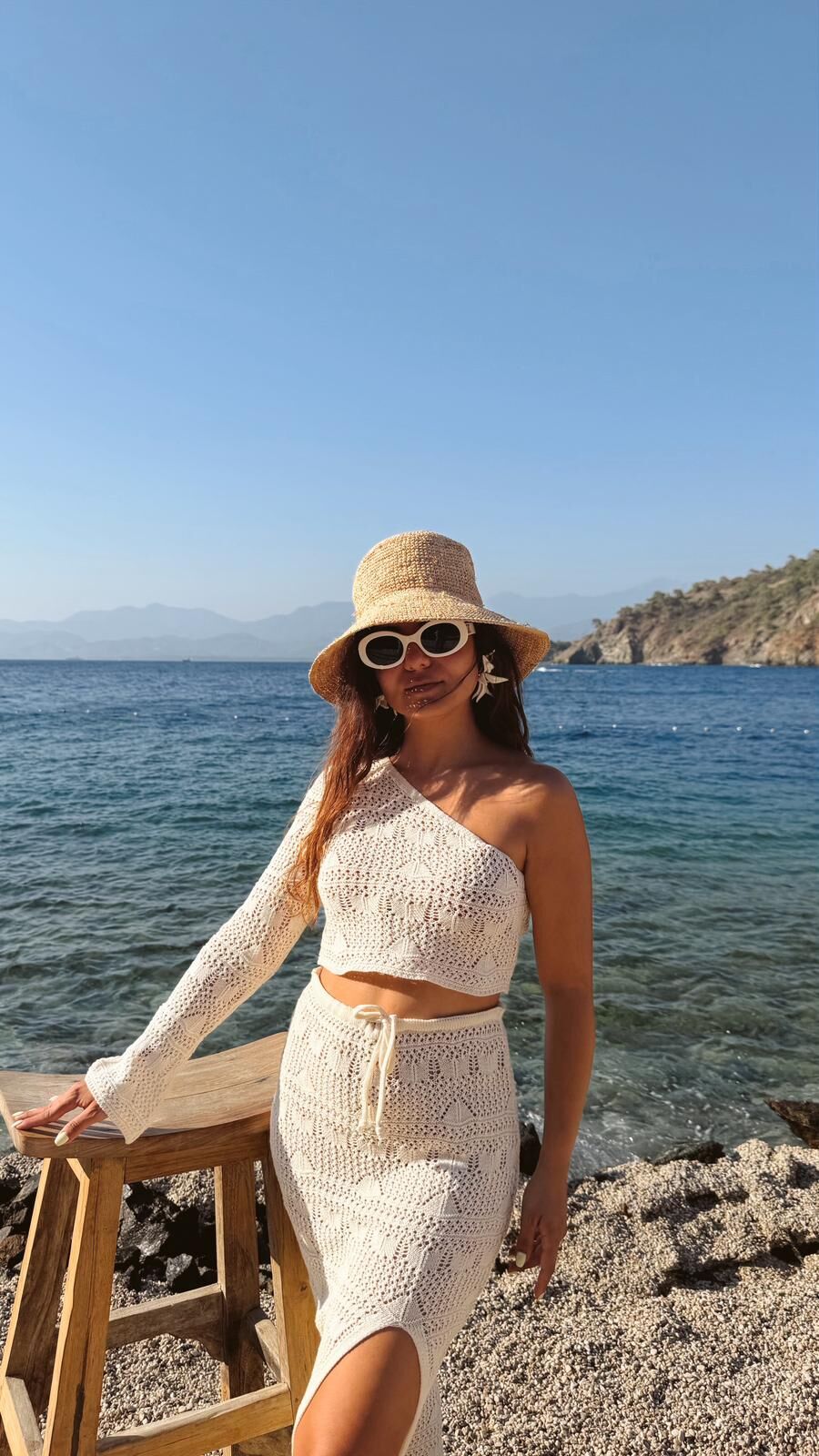 Tek Omuz Vanilya Plaj Takım