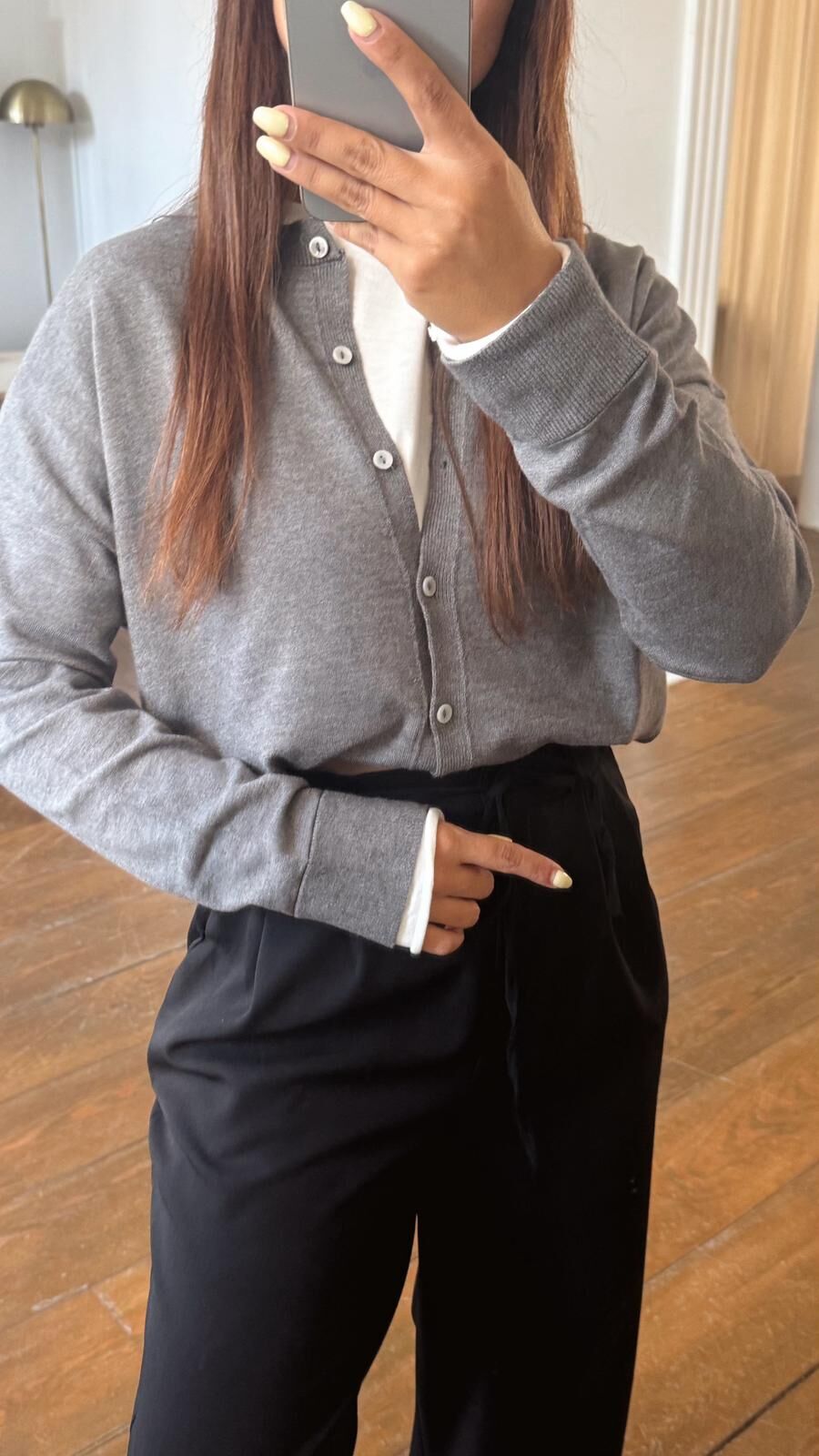 Kol Detay Gri Hırka