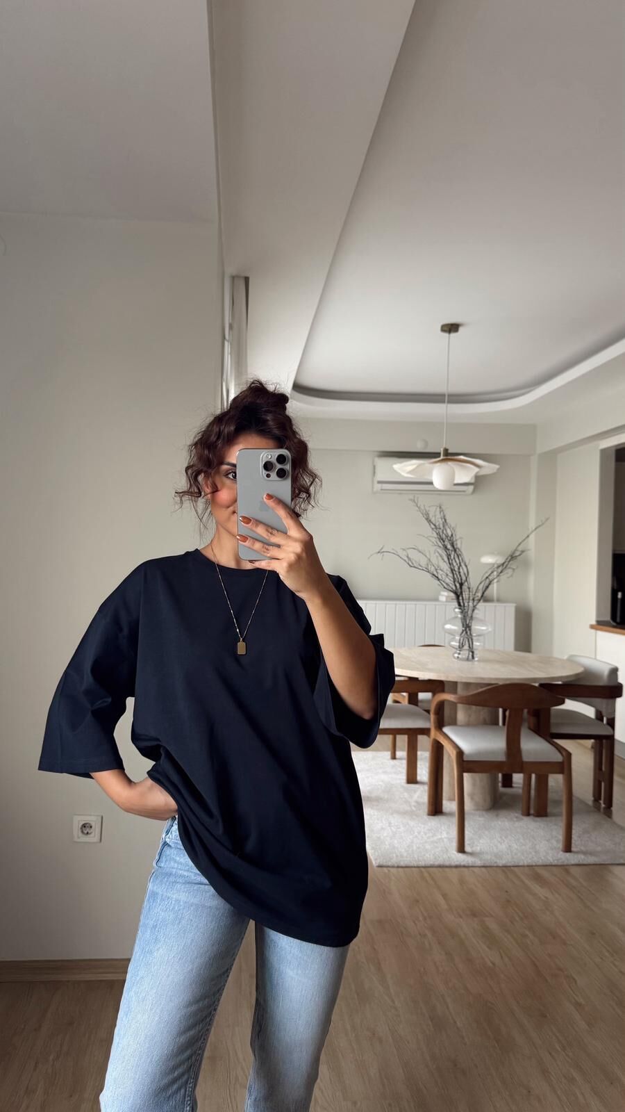 Oversize Tişört- Lacivert