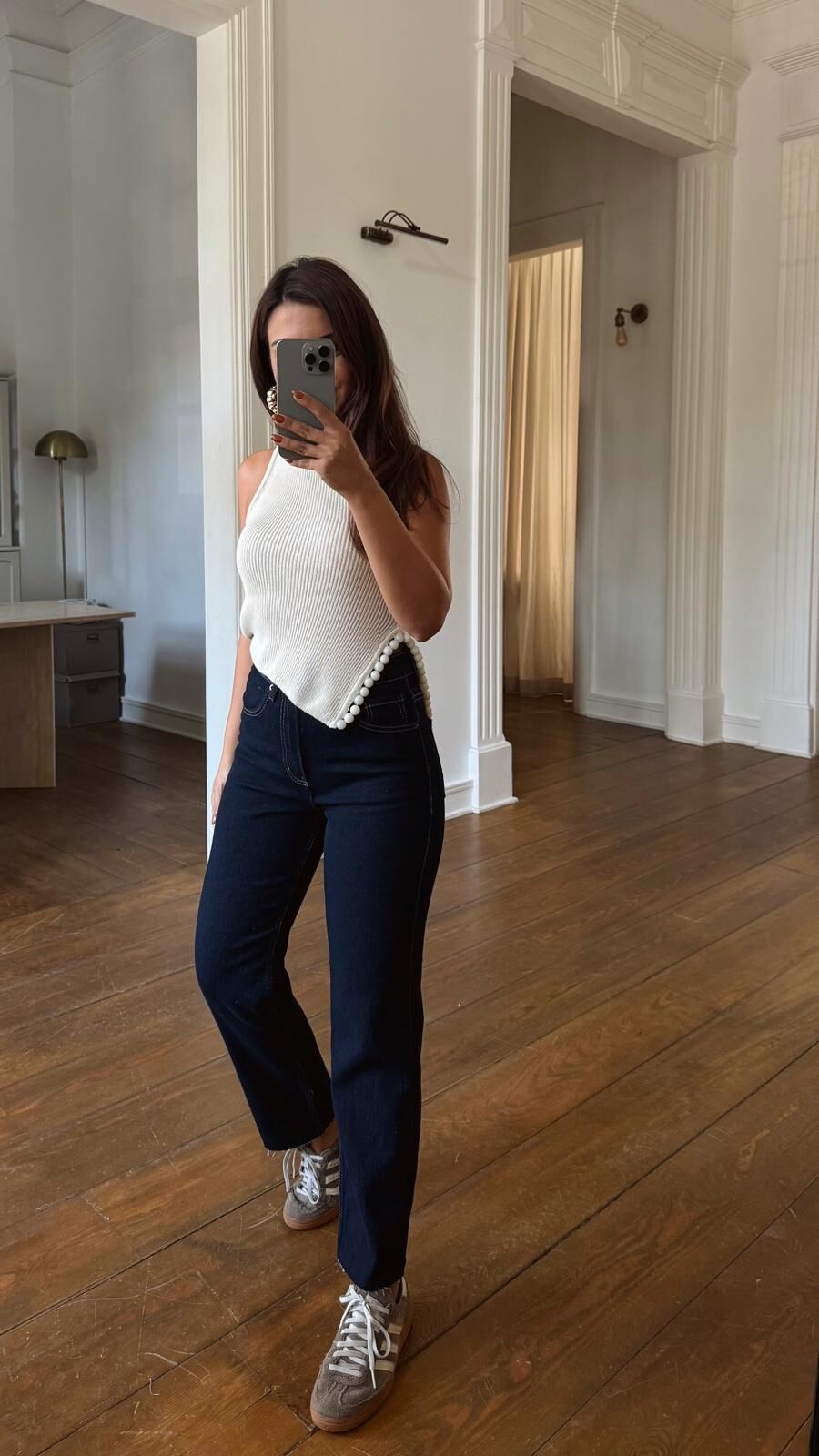 Tek Omuz Boncuk Detay Triko