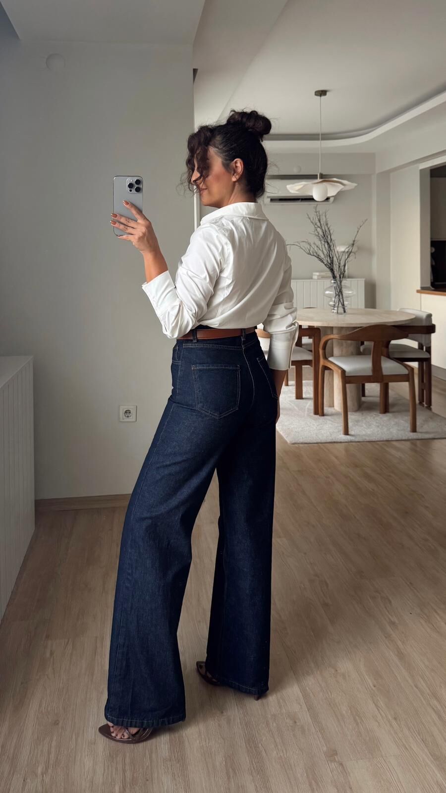 Dikişli Lacivert Jean