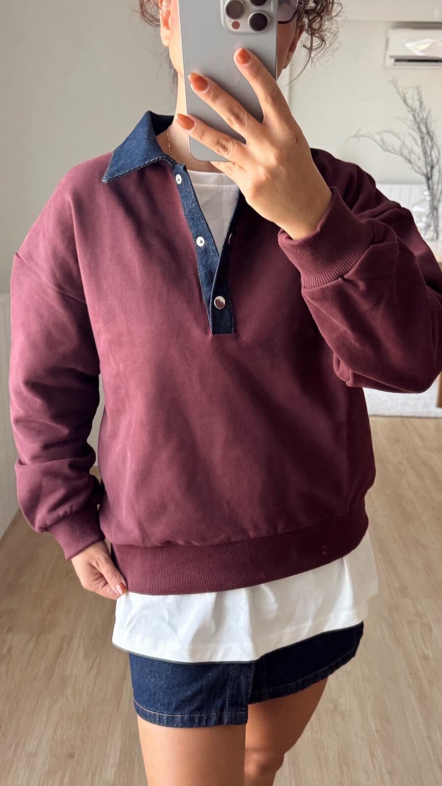 Denim Garnili Sweat Bordo