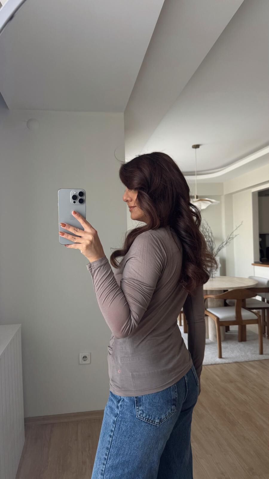 Bağlamalı transparan Bluz Koyu Bej