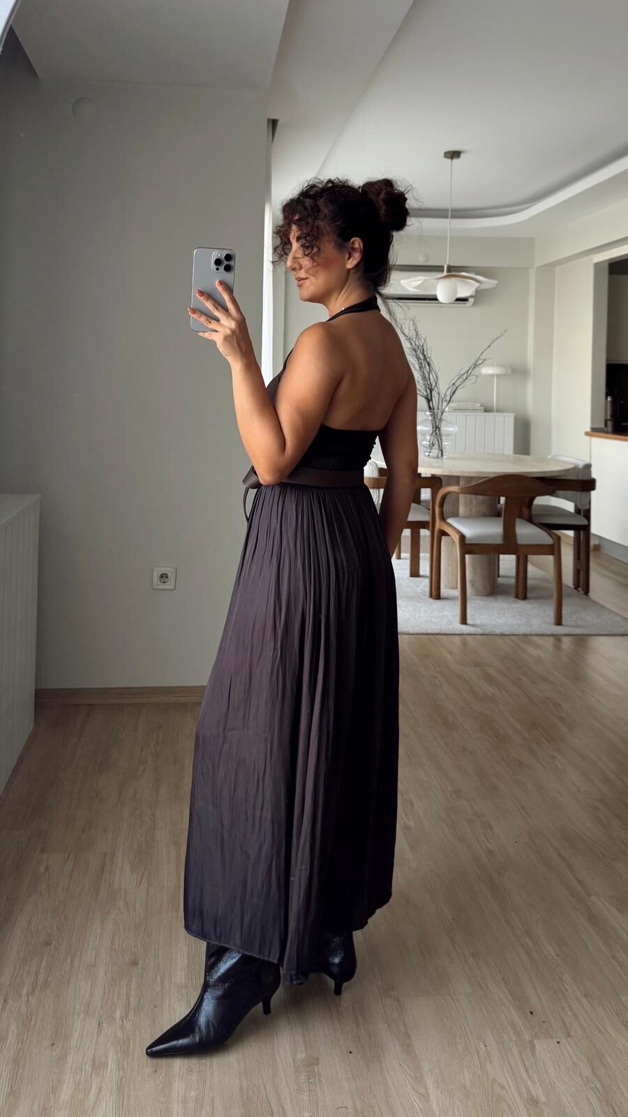 Acı Kahve Saten Etek