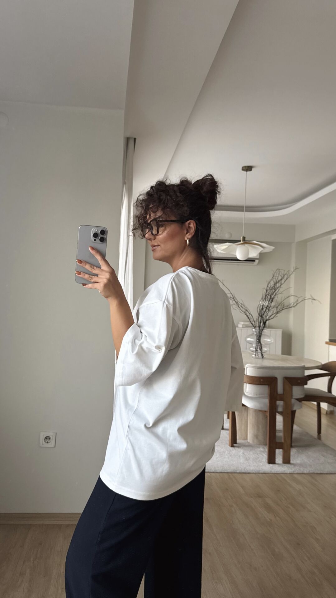 Oversize Tişört-Ekru