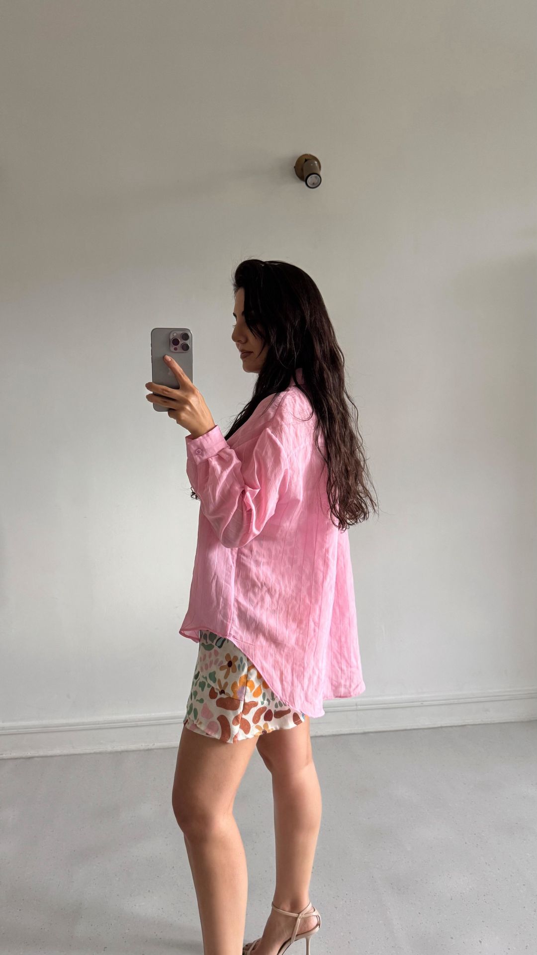 Yarı Transparan Gömlek Pembe