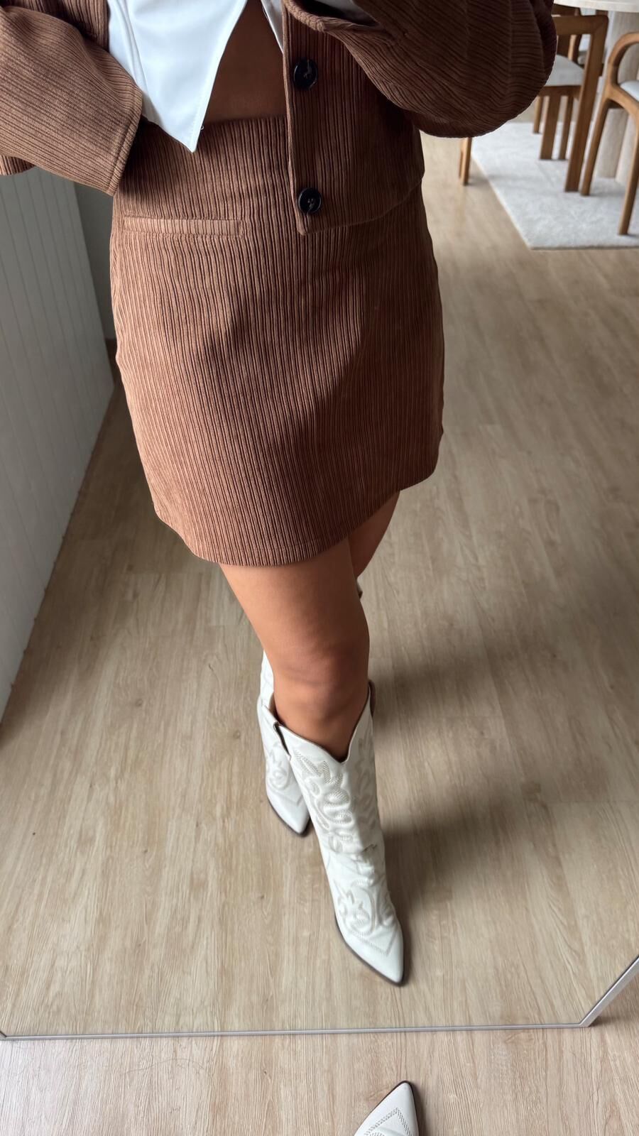 Fitilli Kadife Etek Kahve