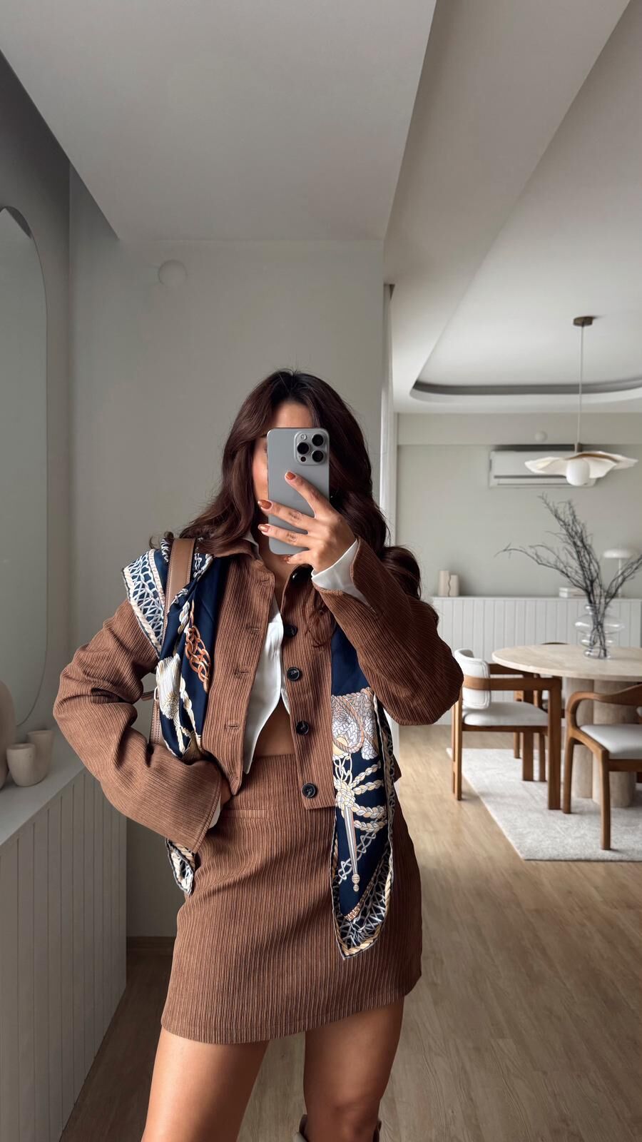 Fitilli Kadife Etek Kahve