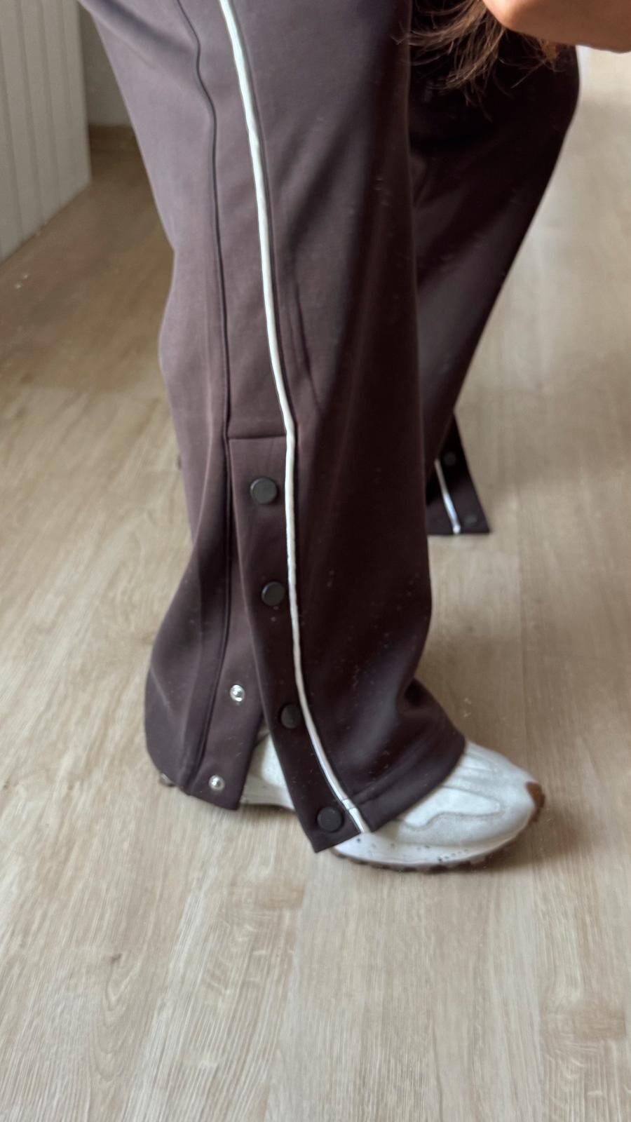 Çıtçıtlı Kahve Pantolon