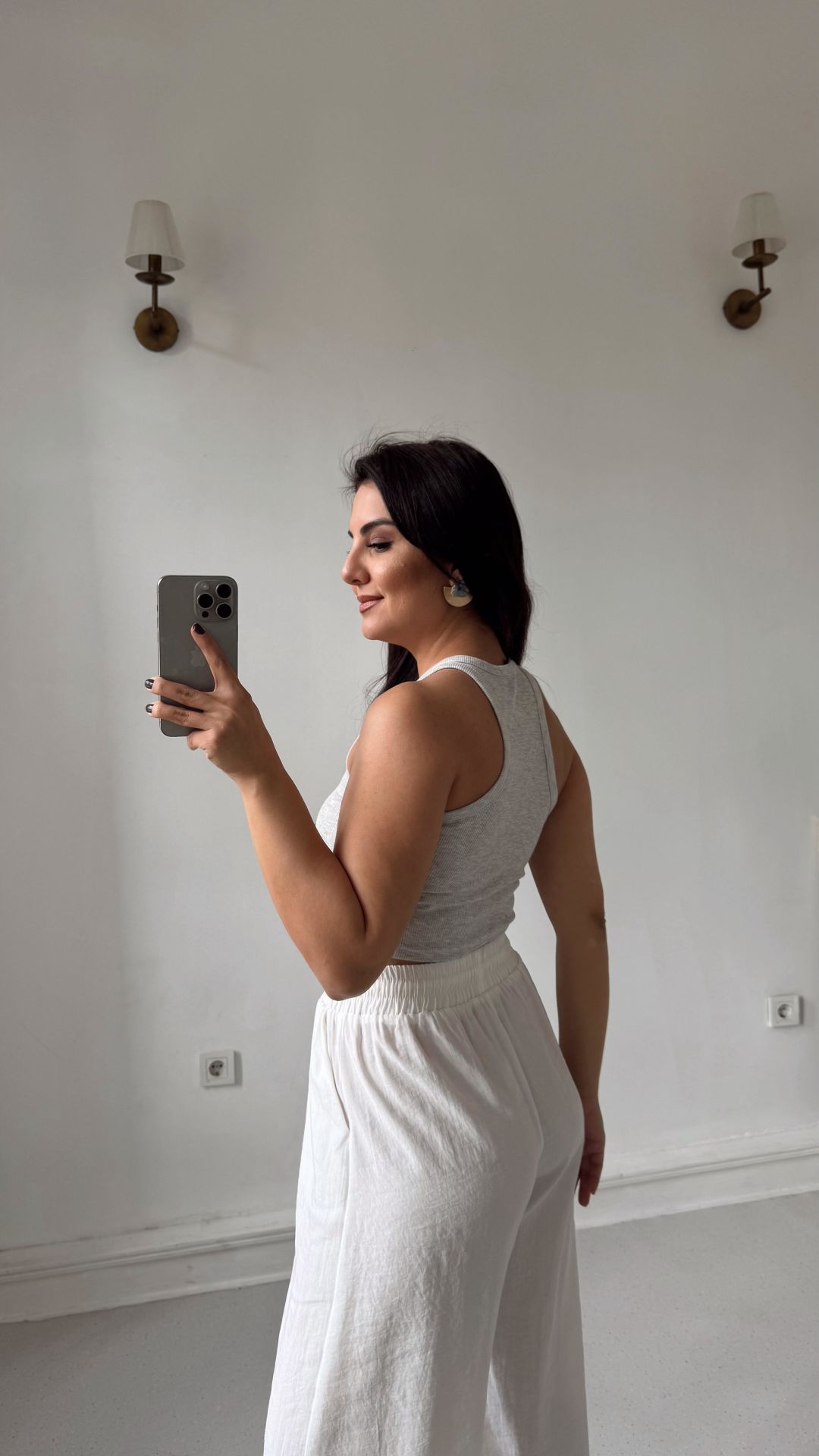 Fitilli Crop Atlet Gri