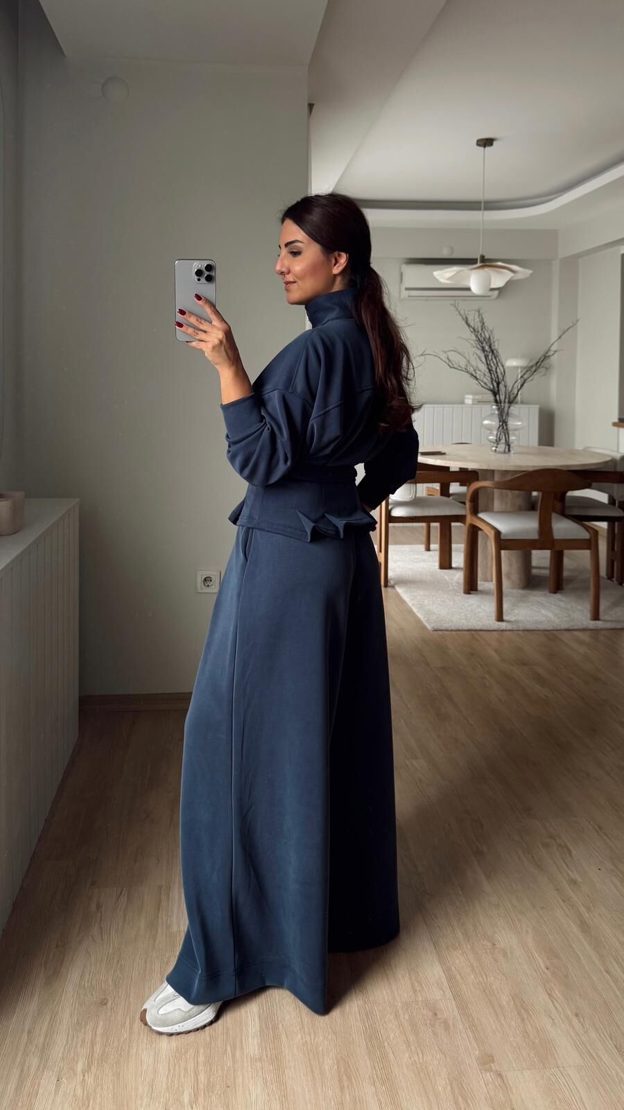 Korseli Kemerli Modal Takım Lacivert