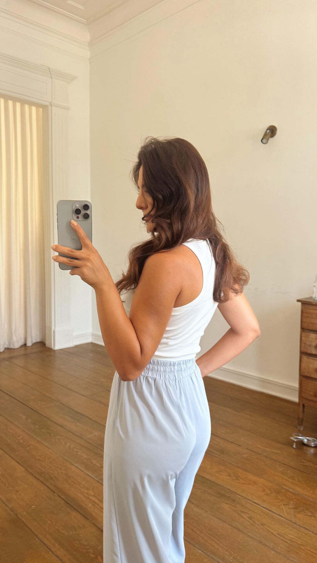 Fitilli Crop Atlet Beyaz