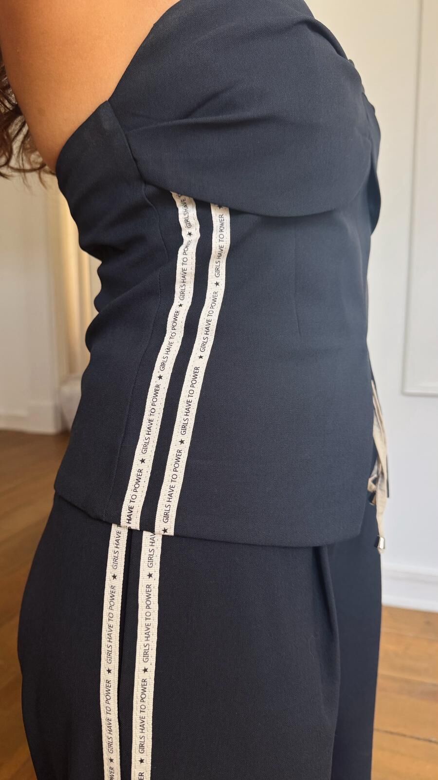 Şeritli Büstiyer-Lacivert