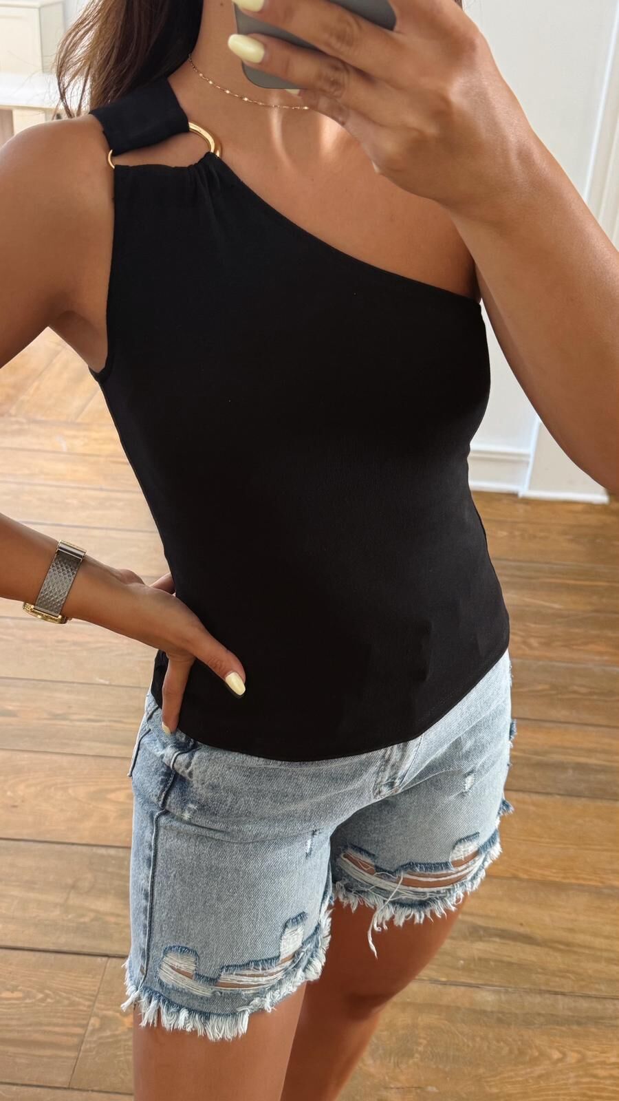 Kancalı Bluz  Siyah