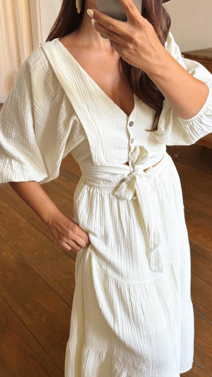 Müslin Etek Takım Ekru