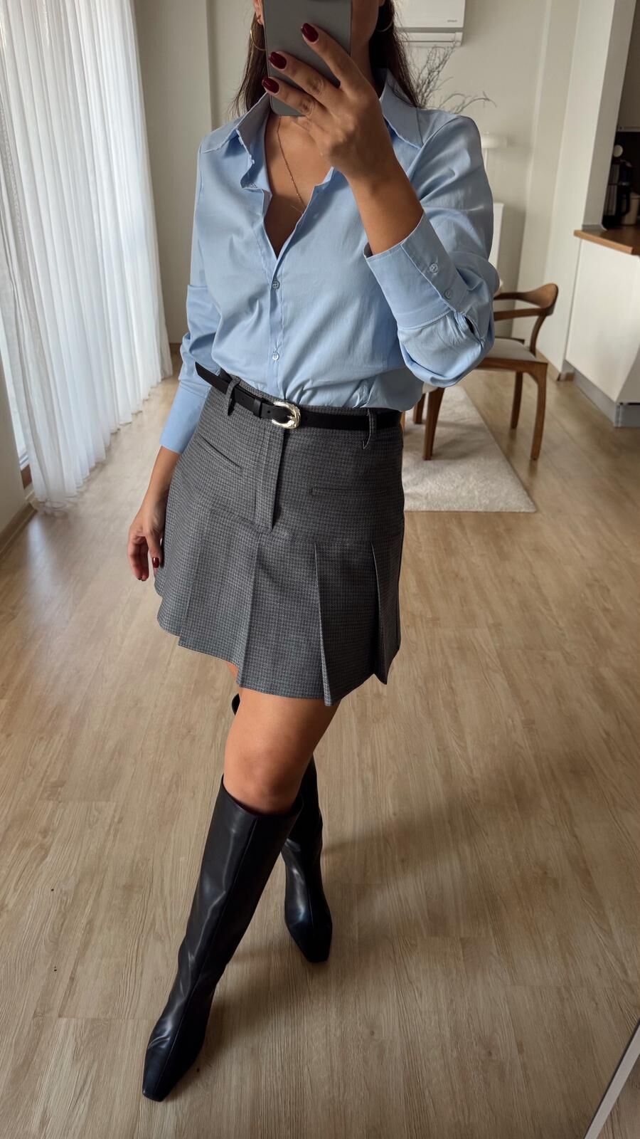 Süs Cep Pileli Etek