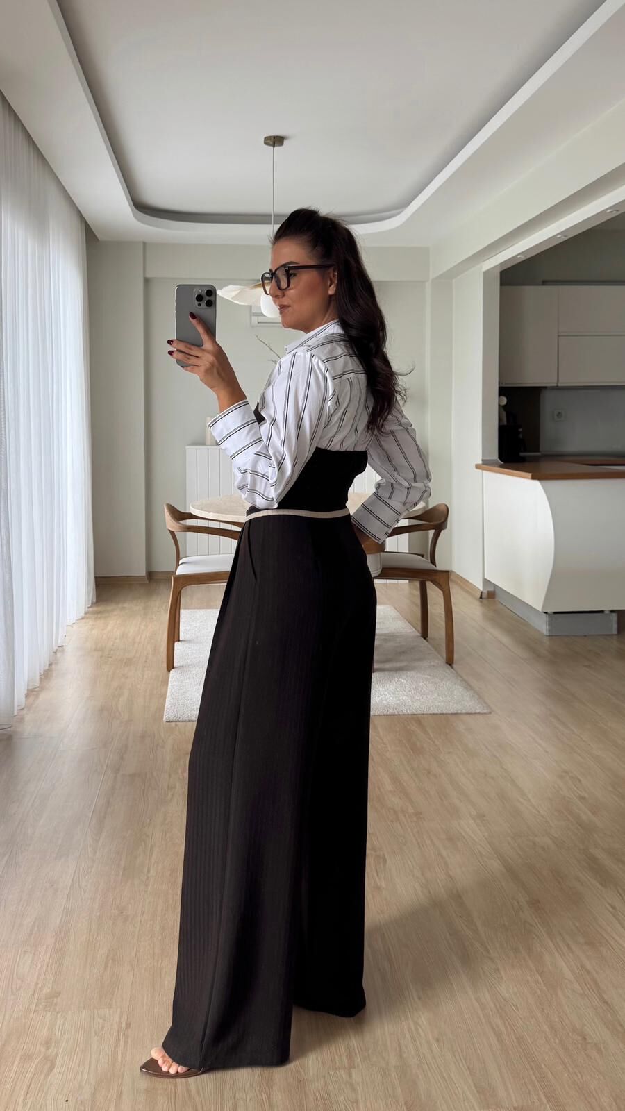 Dina Bağcıklı Kahve Pantolon