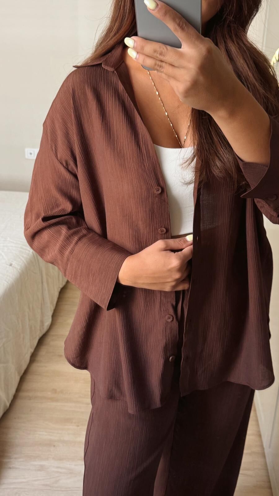 Yarım Kol Gömlek Kahve