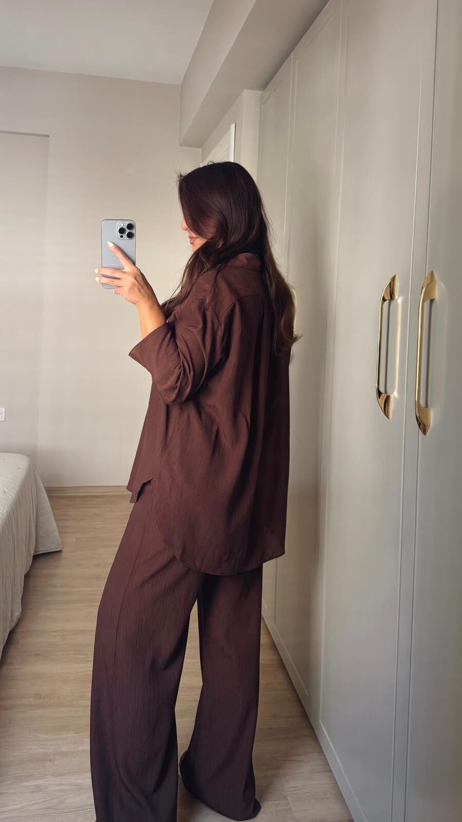 Yarım Kol Gömlek Kahve