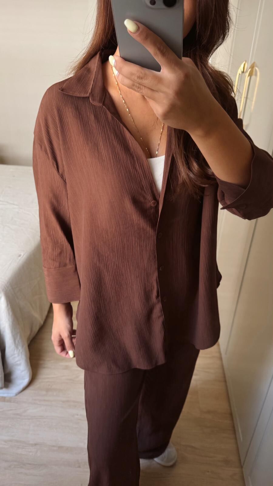 Yarım Kol Gömlek Kahve