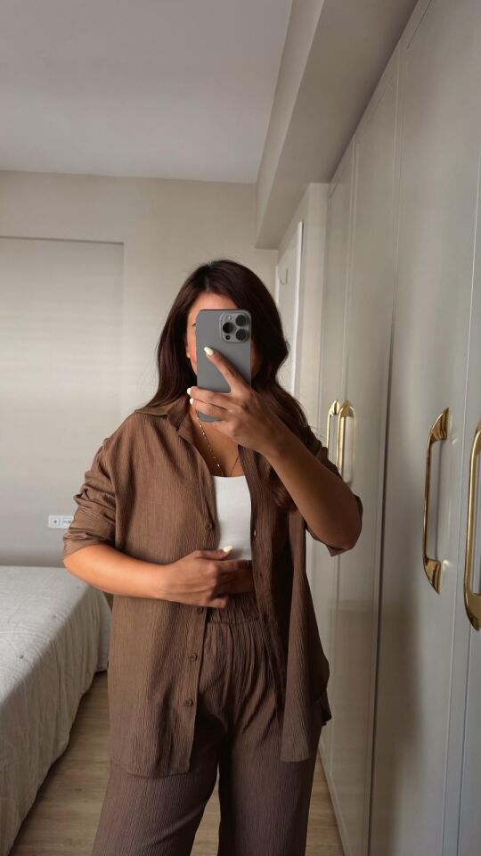 Yarım Kol Gömlek Camel