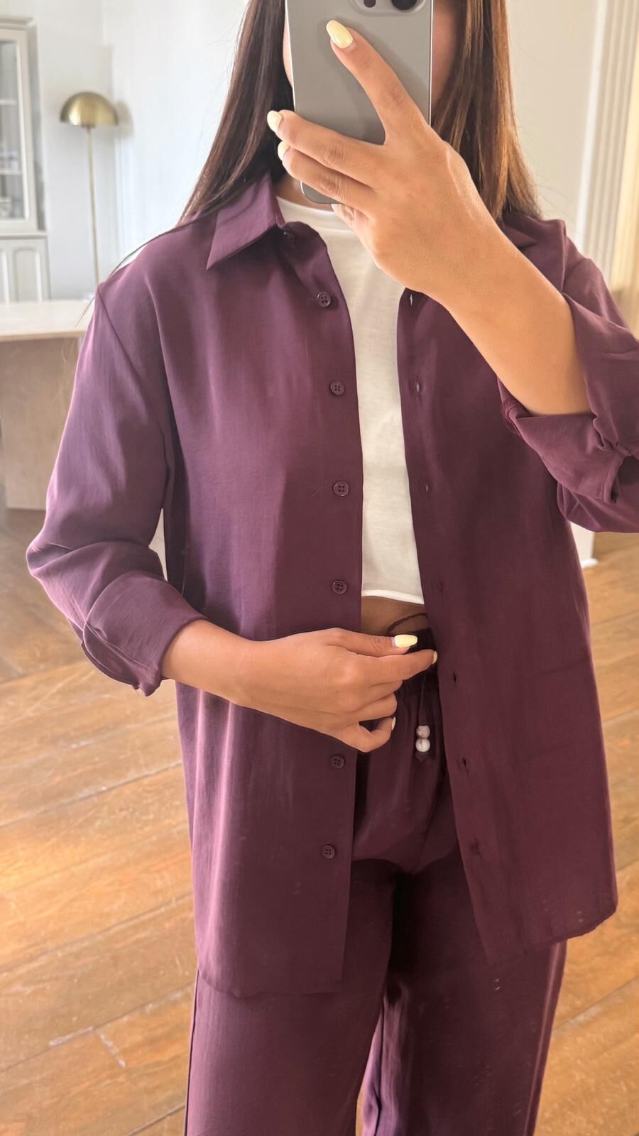 Mürdüm Tencel Gömlek