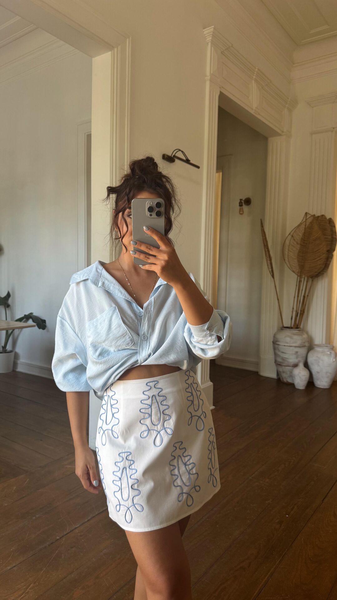 Nakışlı Keten Etek