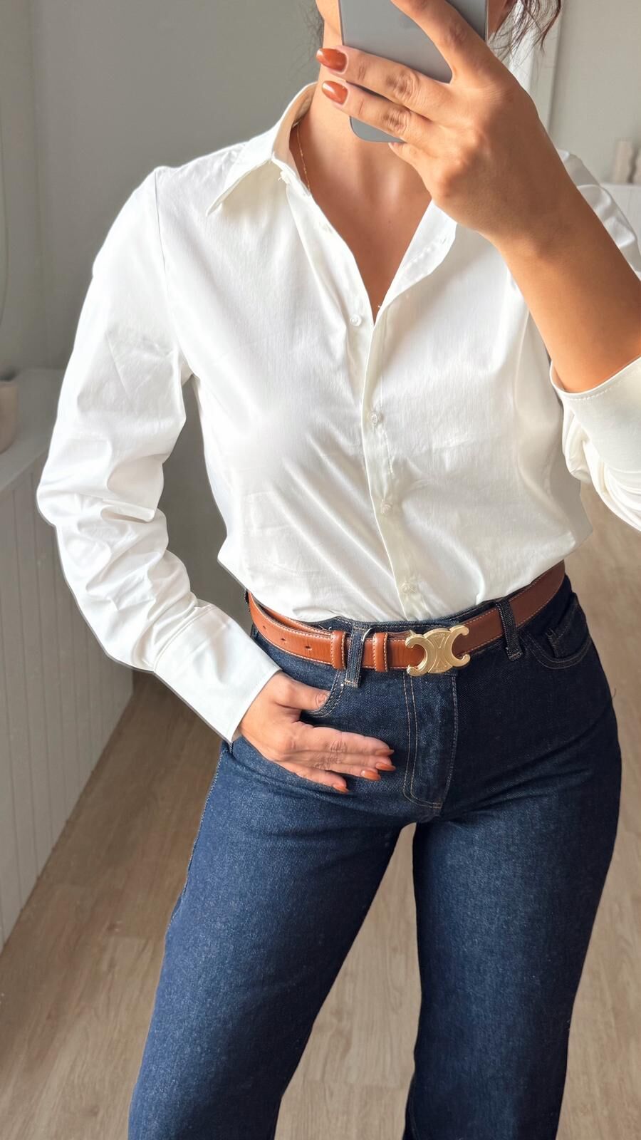 Ekru Strecth Gömlek