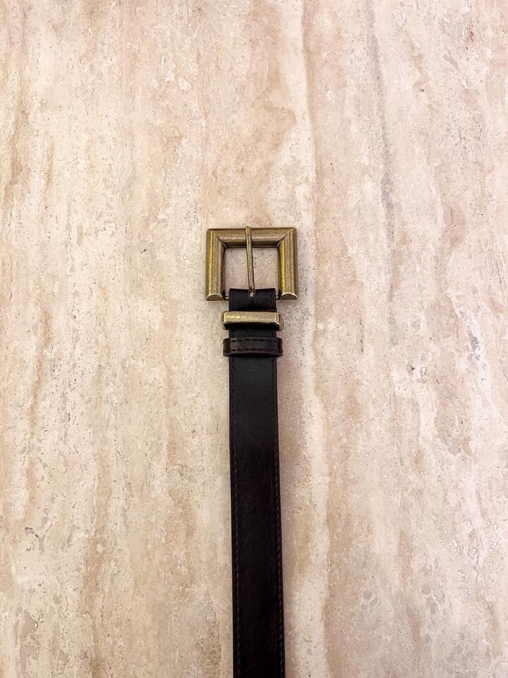 Bronz Kare Toka Kahve Kemer