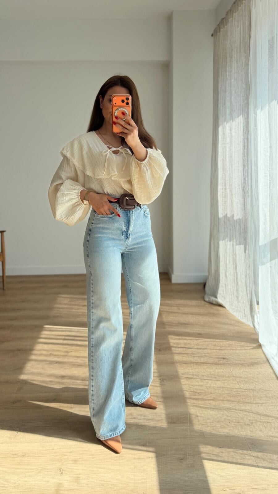 High Waist Açık Mavi Jean