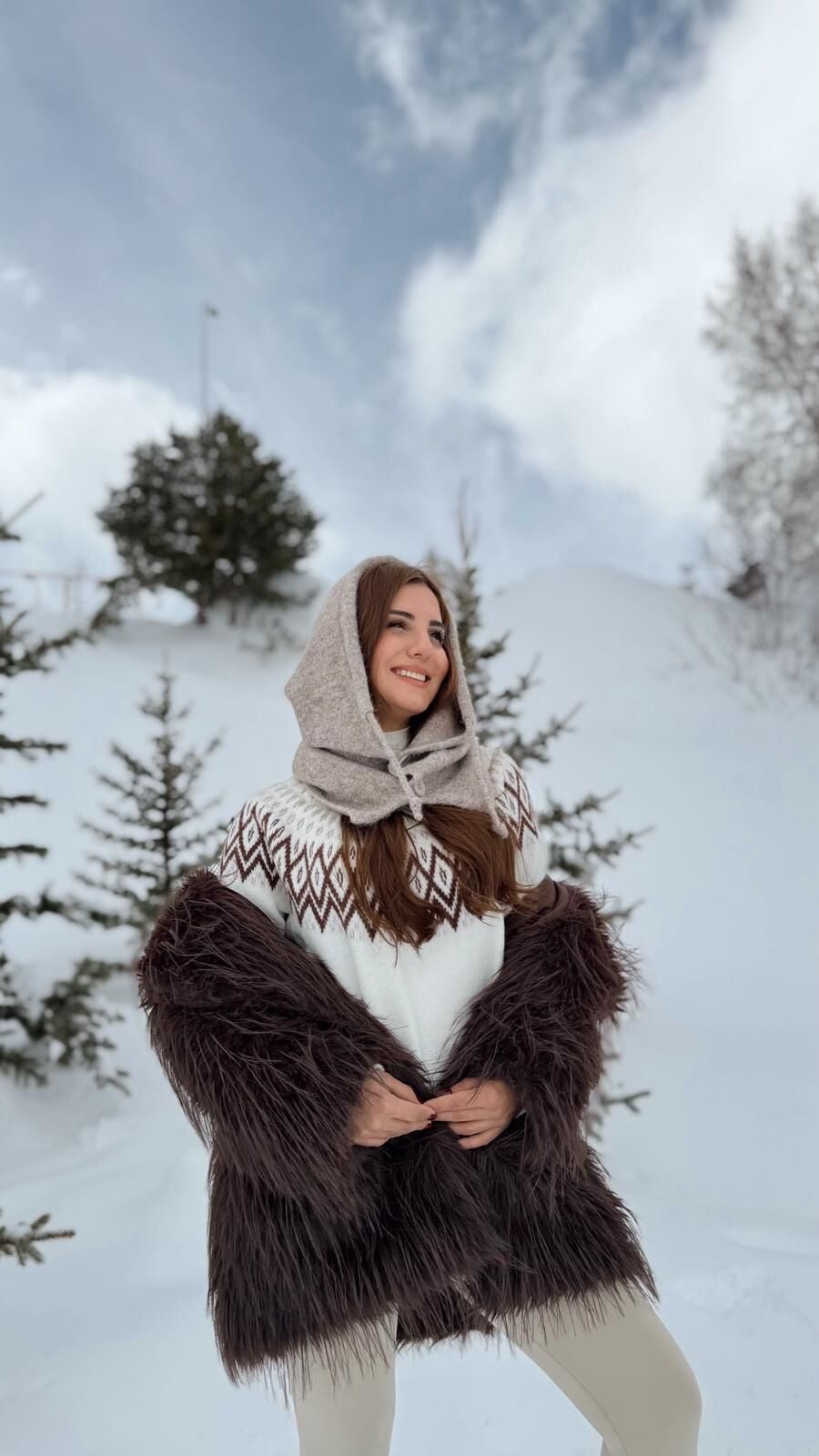 Düğmeli S.Kahve Balaklava