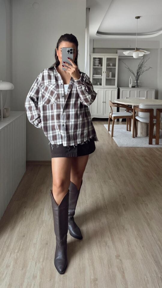 Kahve Ekose Oduncu Gömlek