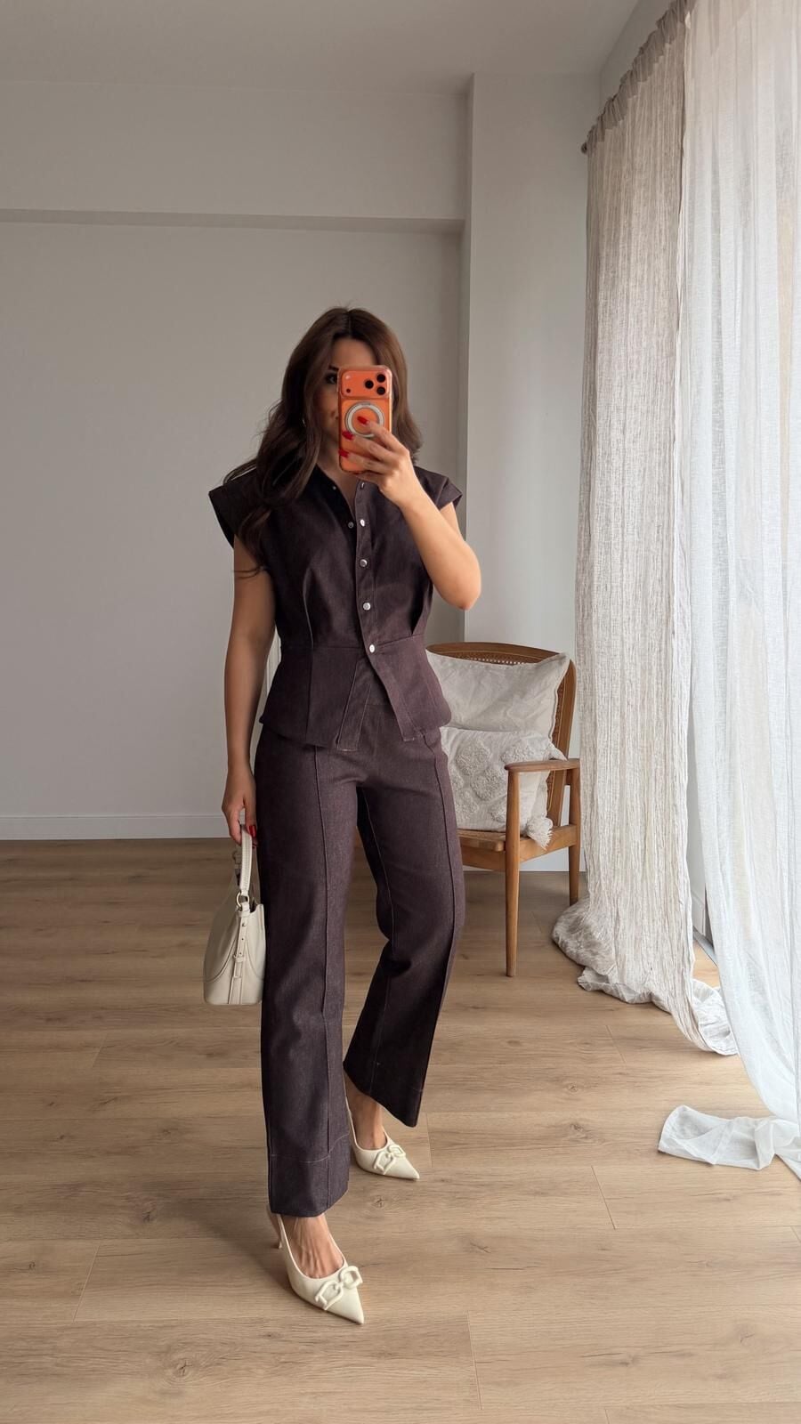 Ivy Denim Efekt Takım Kahve