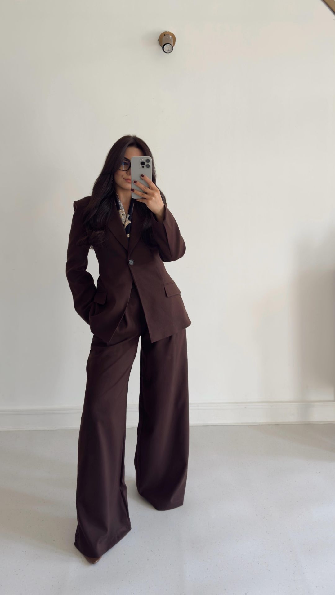 Tek Düğme Blazer Takım A.Kahve