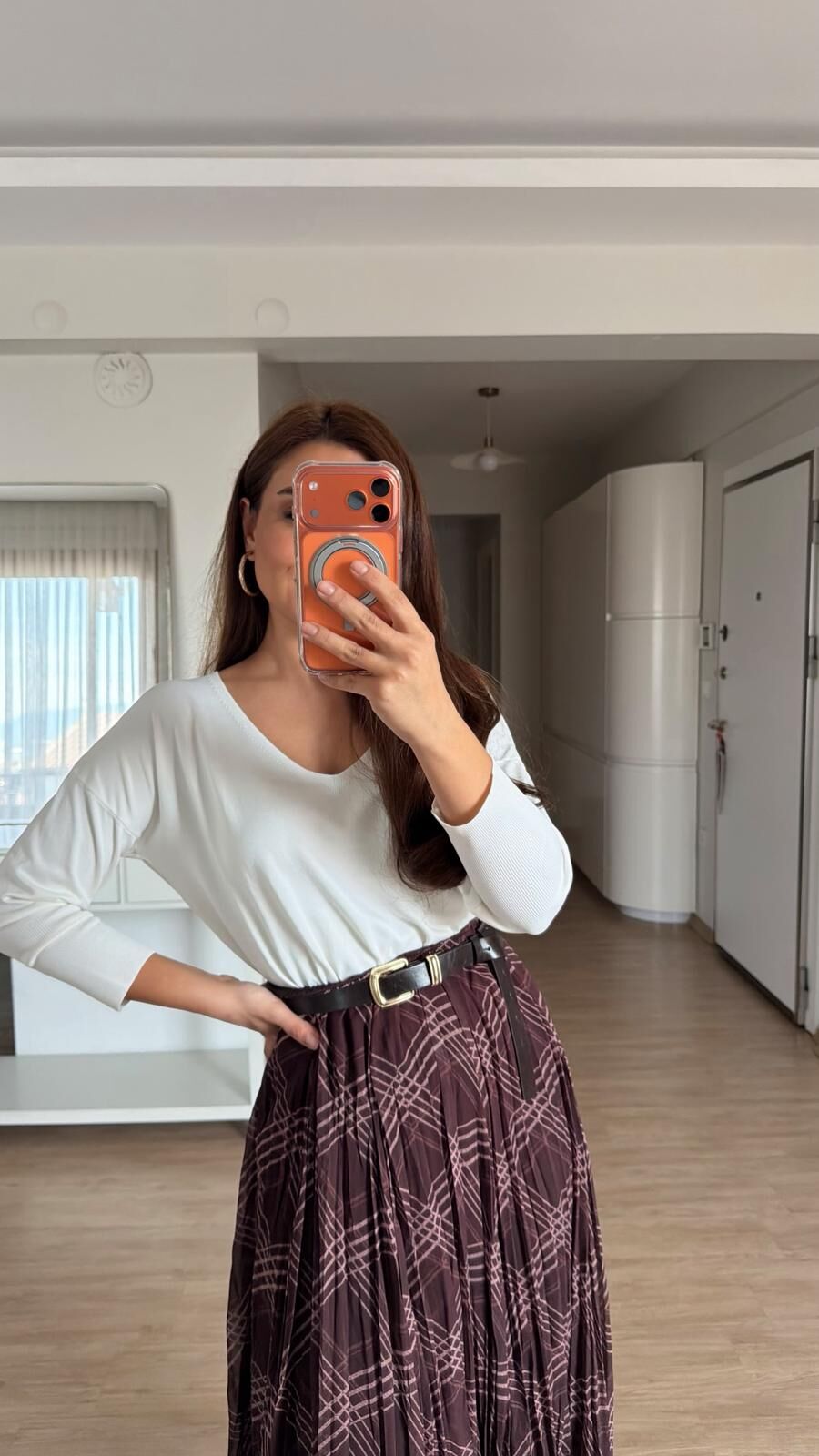 Dirsek Kol Triko Ekru