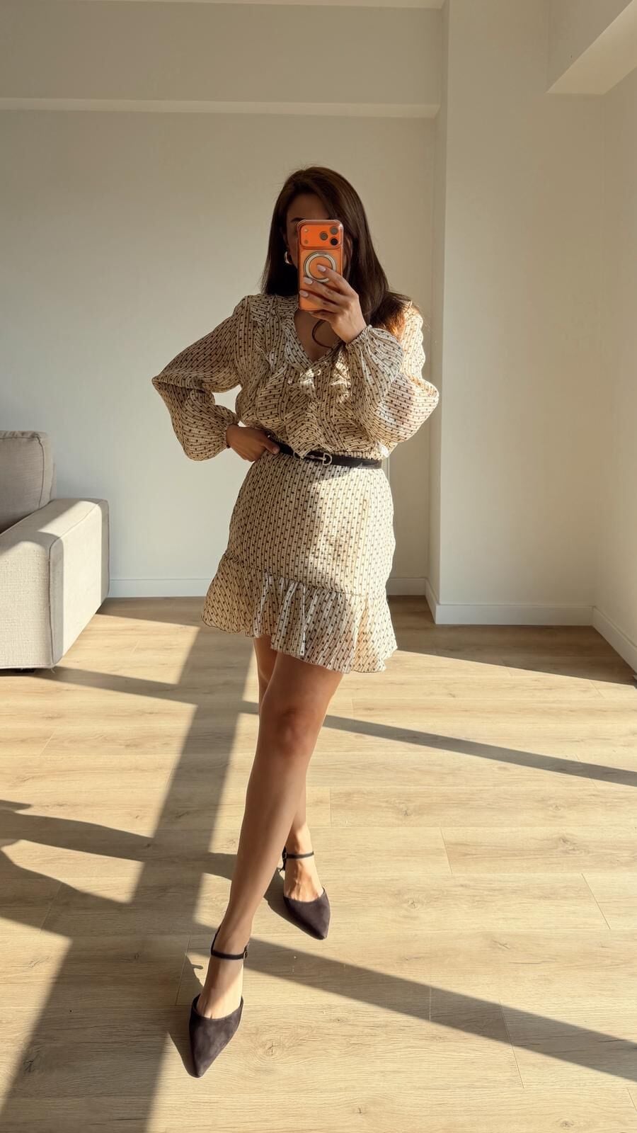 Puantiyeli Volanlı Etek