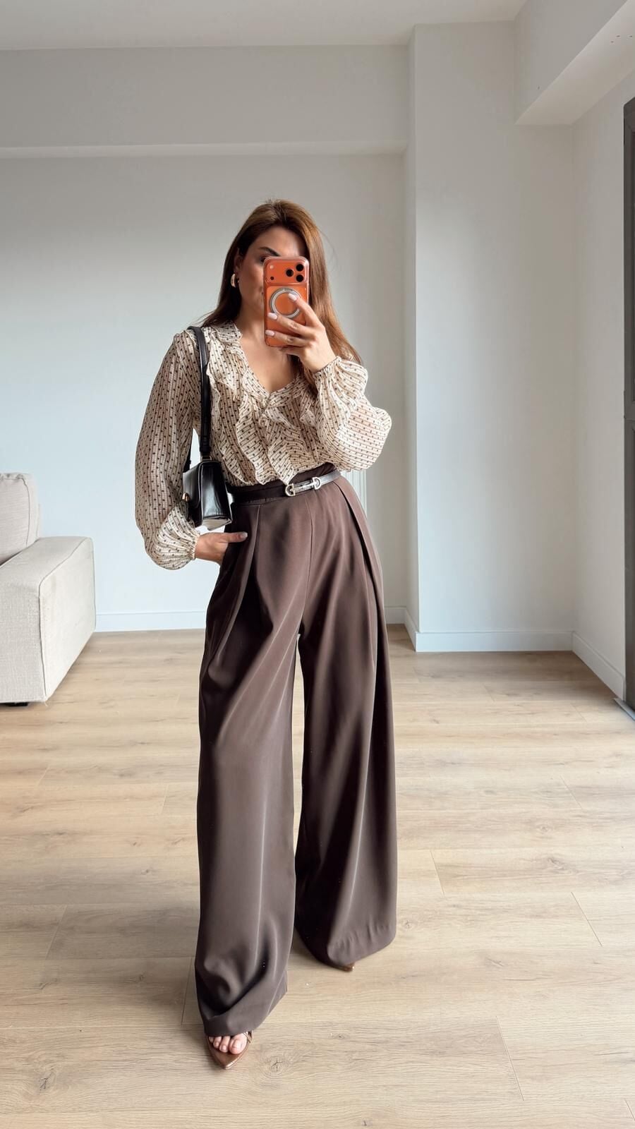 Geniş Paça Kahve Pantolon