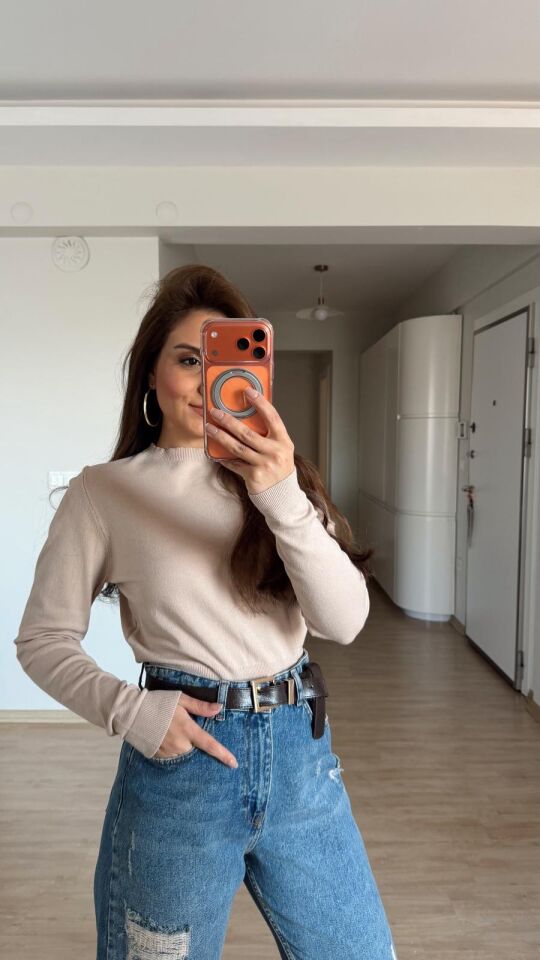 Bisiklet Yaka Kısa Triko S.Kahve