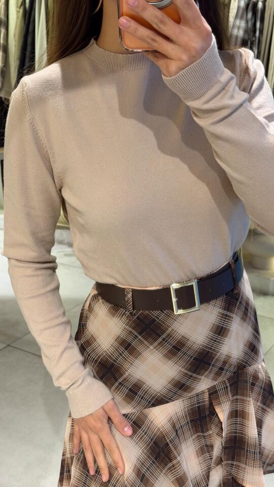 Bisiklet Yaka Kısa Triko S.Kahve